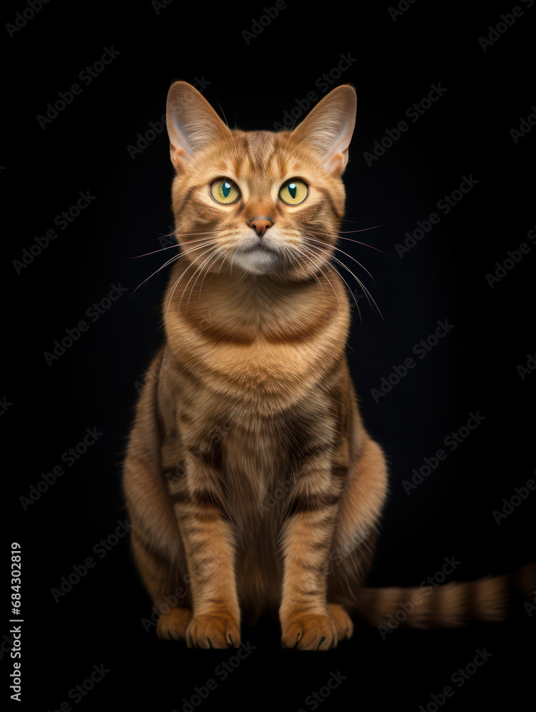 Malayan Cat Studio Shot Isolated on Clear Background, Generative AI