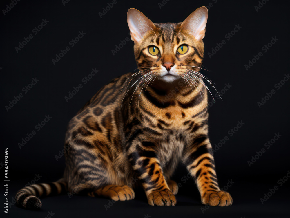 Malayan Cat Studio Shot Isolated on Clear Background, Generative AI