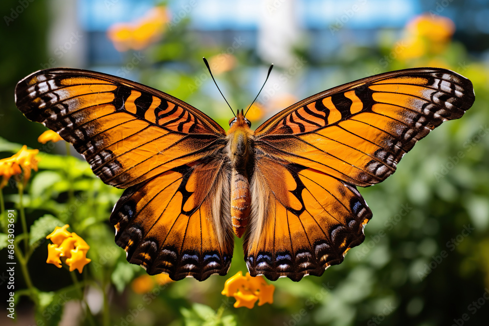 Fototapeta premium A close-up of a butterfly. Generative Ai