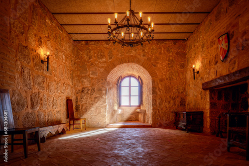 Medieval hall inside the castle of Jumilla, Murcia, from the 13th century photo