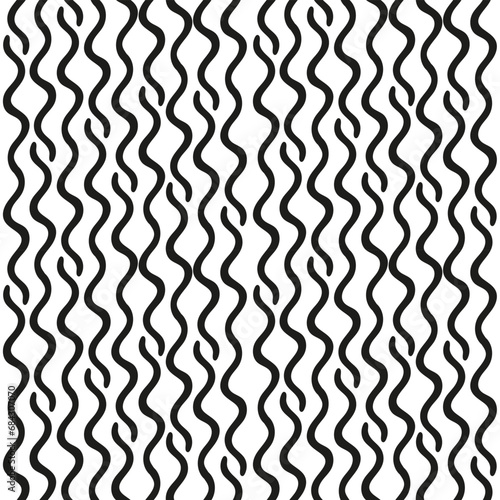 abstract vertical twisting stripes. black pattern on a white background. noodle pattern