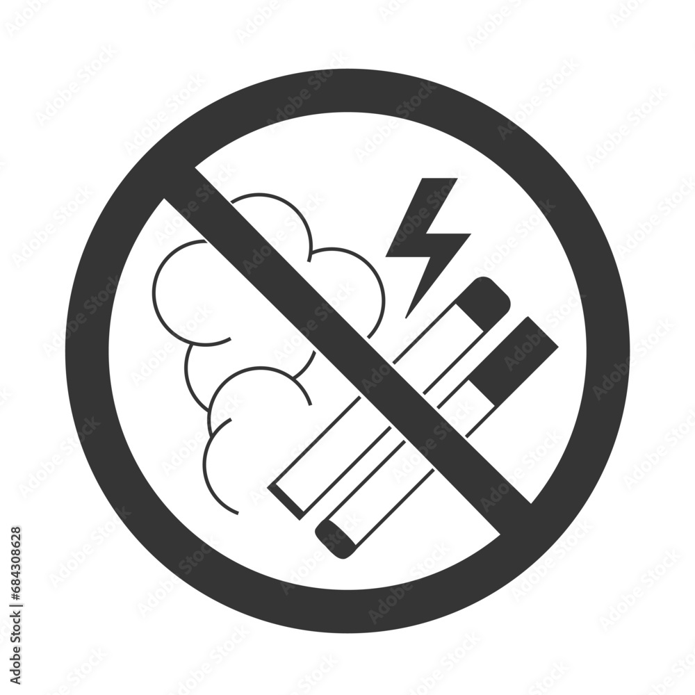 No smoking, no vaping icon, vector sign No smoking, no vaping icon, vector sign