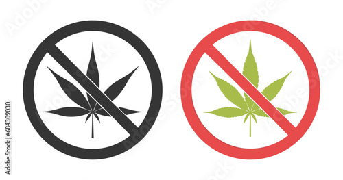 No drugs symbols in flat style photo