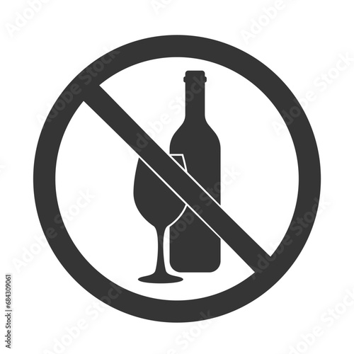 No drinking symbol in flat style