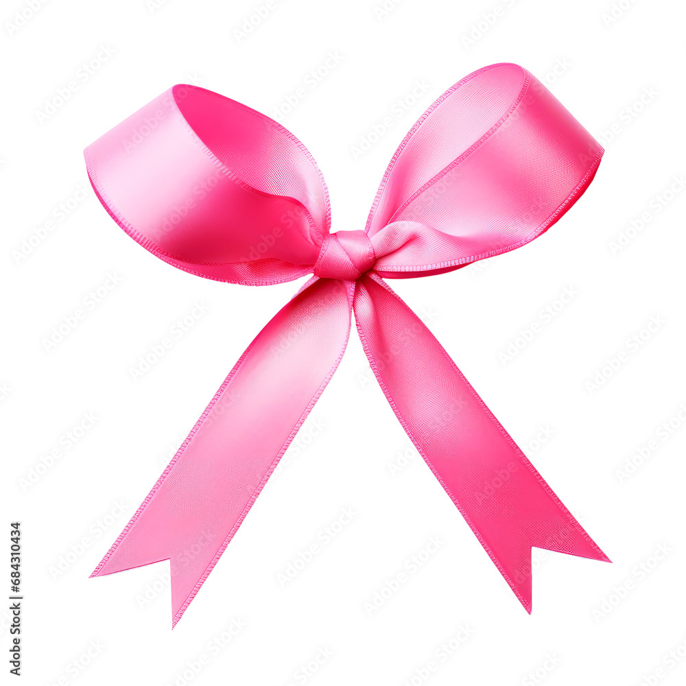 pink ribbon isolated on transparent background. PNG file. AI generated pink ribbon isolated on transparent background. PNG file. AI generated