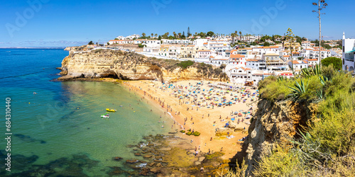 Panorama of Carvoeiro in summer time, Portugal