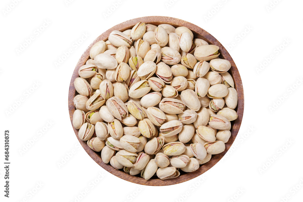 bowl of pistachios isolated on transparent background, top view bowl of pistachios isolated on transparent background, top view