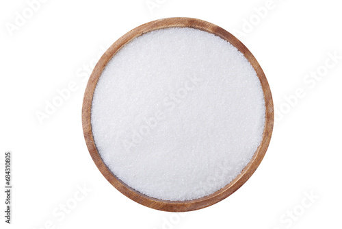 bowl of salt isolated on transparent background, top view