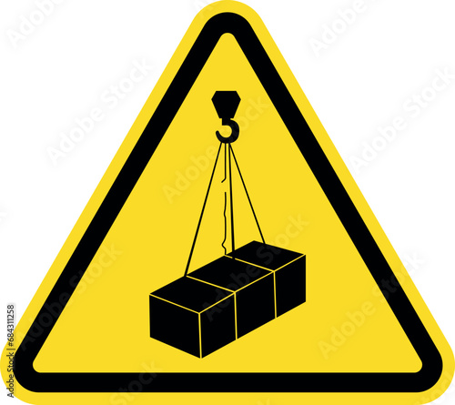 Falling hazard risk sign. Black on yellow background. Safety signs and symbols.