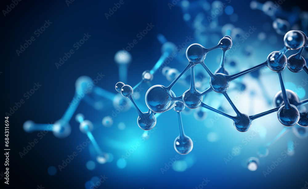 Scientific and cosmetology background featuring an abstract molecular structure. Scientific and cosmetology background featuring an abstract molecular structure.