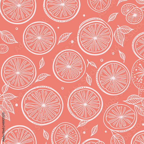 Lemon Background. Tropical fruit. Sketch. Doodle. Perfect for summer design.