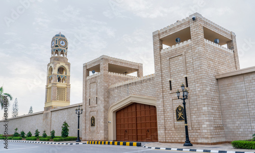 Gate to the Sultan Qaboos bin Said's Al-Husn Palace in Salalah, Dhofar Province, Oman. photo