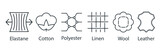 Set of fabric types icon. Vector illustration.