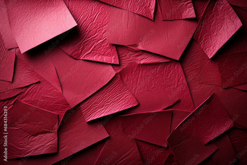 Grunge-styled red background. Stylized ruby leather texture. Crumpled ...