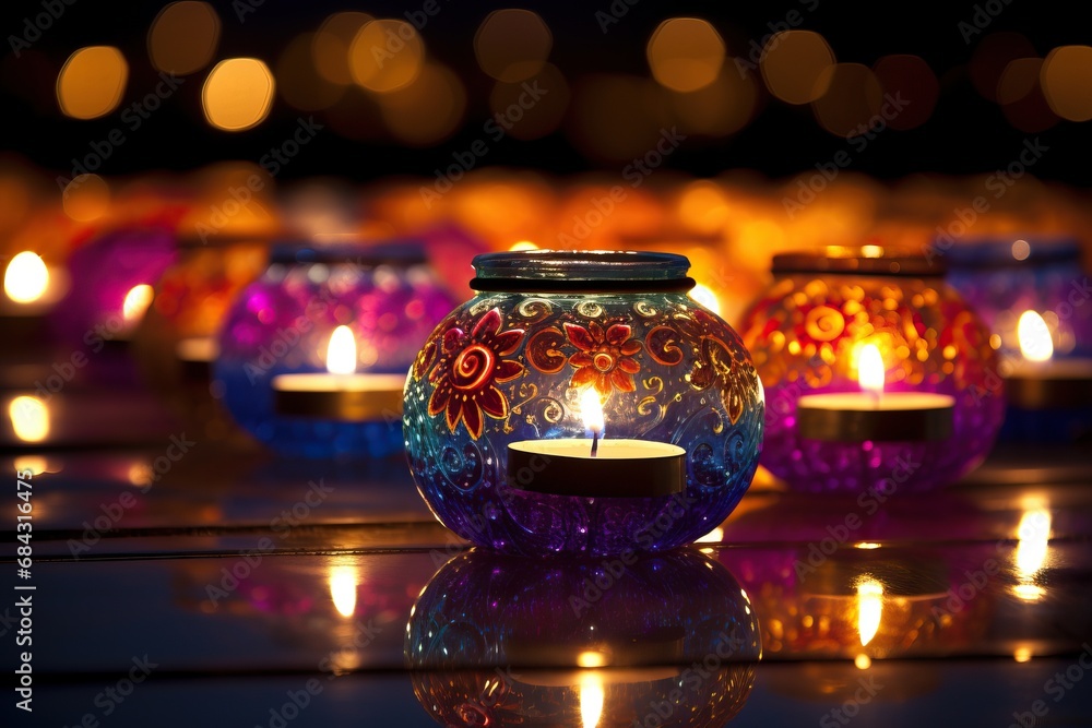 Diwali background. Bright festive design with candles. Diwali background. Bright festive design with candles.
