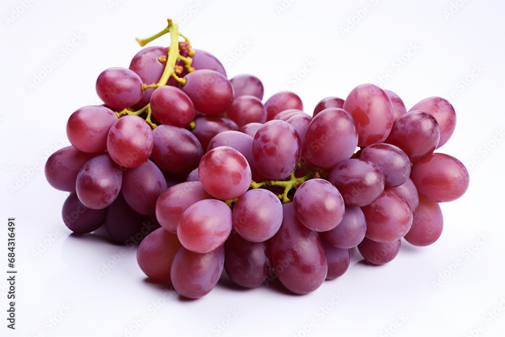 Fototapeta premium Fresh juicy red grapes isolated on white background