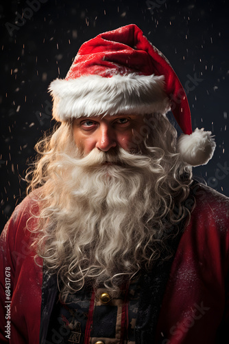 Bad santa claus with red hat