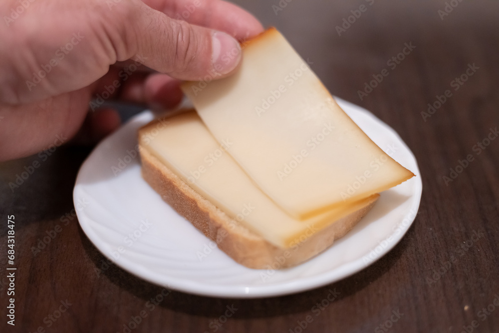 Making a cheese sandwich