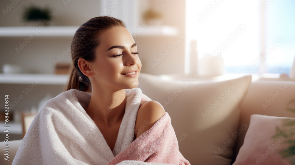 woman sitting on sofa. Luxury woman relaxing woman sitting on sofa. Luxury woman relaxing