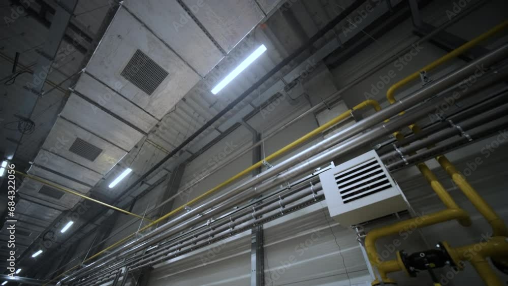 Pipe on wall background, pipe for water system and electricity system on white concrete wall of building texture background, horizontal line Pipe on wall background, pipe for water system and electricity system on white concrete wall of building texture background, horizontal line