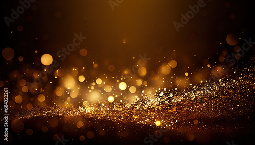 Dark shiny golden glitter background photo
