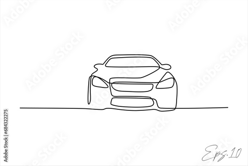 continuous line vector illustration design of sedan car