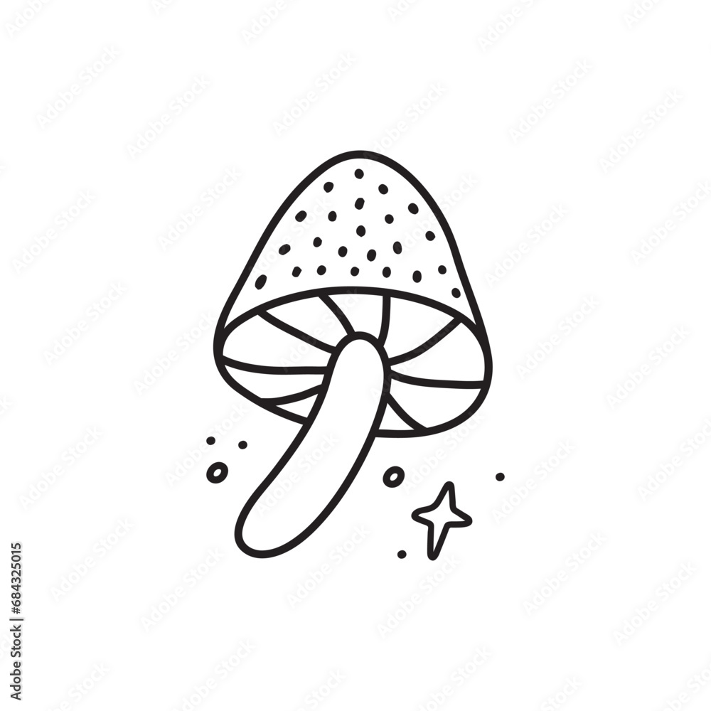 Mushroom icon. Amanita Vector illustration isolated on white background