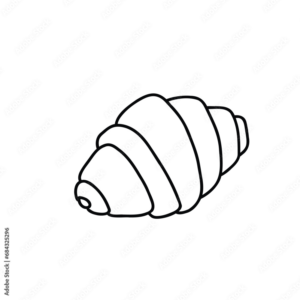 Vector croissant icon or logo symbol. Hand drawn illustration isolated on a white background. For cafe menu, bakery or confectionery packaging label. Line glyph for food app and website. Vector croissant icon or logo symbol. Hand drawn illustration isolated on a white background. For cafe menu, bakery or confectionery packaging label. Line glyph for food app and website.