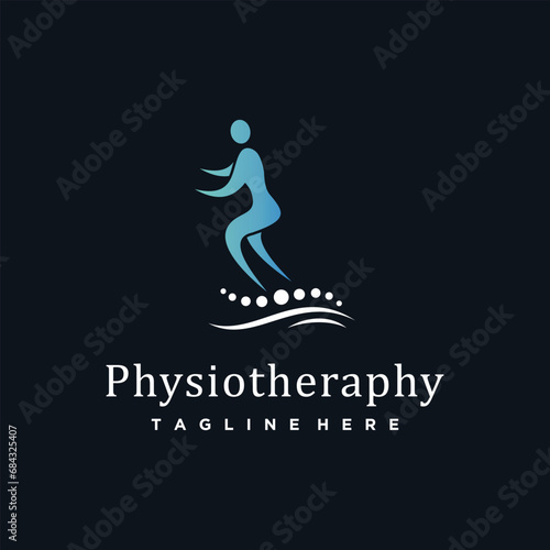 Physiotheraphy  logo for massage and business with creative element concept premium vector