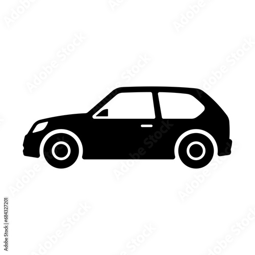 Car icon. Black silhouette. Side view. Vector simple flat graphic illustration. Isolated object on a white background. Isolate. © far700
