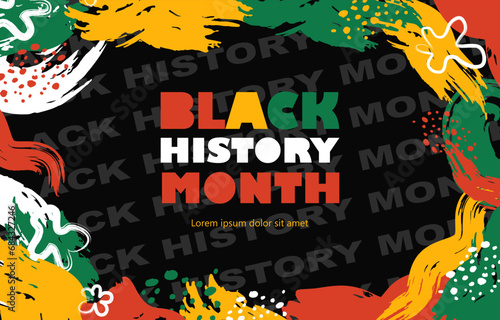 black history month banner. vector illustration