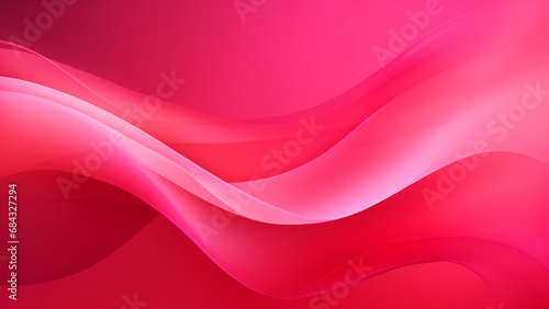 Abstract silk hot pink waves design with smooth curves and soft shadows on clean modern background. Fluid gradient motion of dynamic lines on minimal backdrop