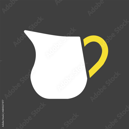 Creamer jug vector icon. Dairy product sign