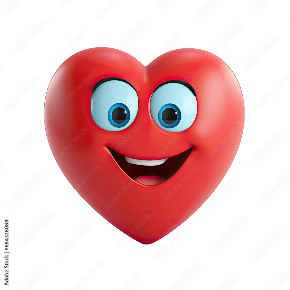 Heart Character in 3d Cartoon Style. Isolated on a Transparent Background. Cutout PNG. Heart Character in 3d Cartoon Style. Isolated on a Transparent Background. Cutout PNG.