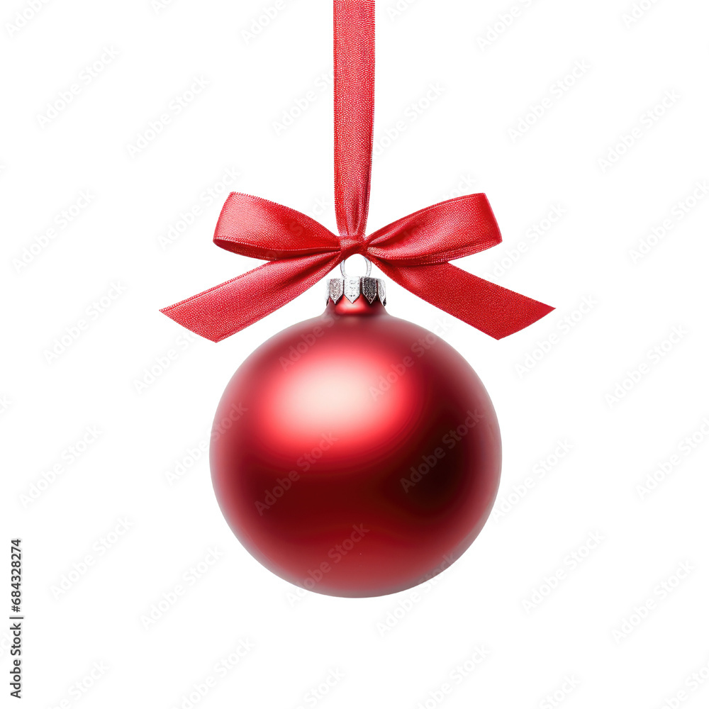 Red Christmas ball decoration baubles isolated on transparent background. Red Christmas ball decoration baubles isolated on transparent background.