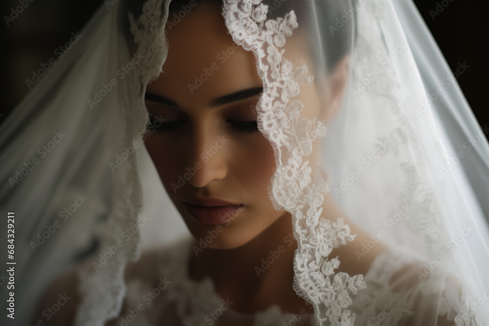 Portrait of a beautiful bride in a white wedding dress. Portrait of a beautiful bride in a white wedding dress.