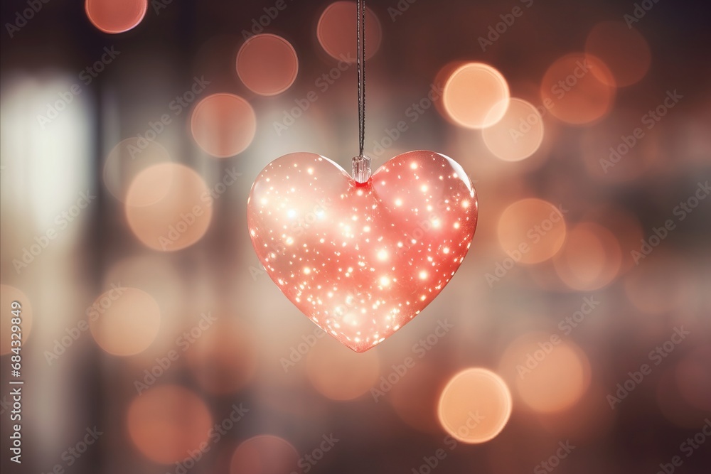 Luxurious Blurred Heart Shape Vector Bokeh Background for Valentines Day Greetings