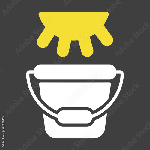 Cow udder and buckets. Fresh milk vector icon