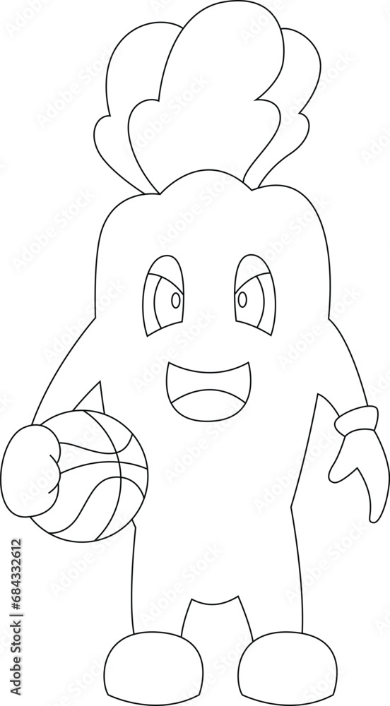 Fototapeta premium Carrot Basketball player Basketball Sports Animal Vector Graphic Art Illustration