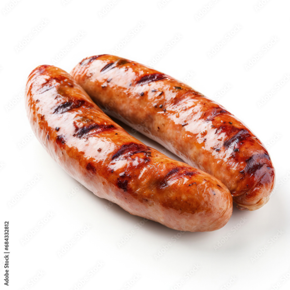 A bratwurst sausage isolated on white background –s 150 A bratwurst sausage isolated on white background –s 150
