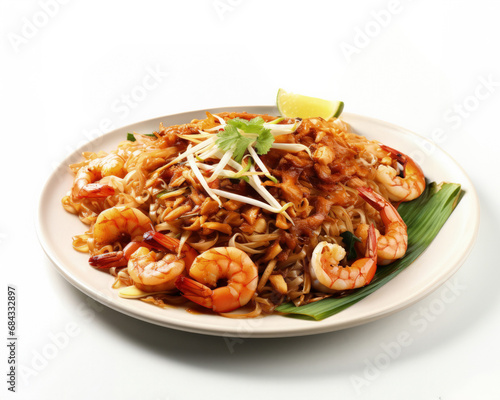A pad thai plate isolated on white background –s 150 