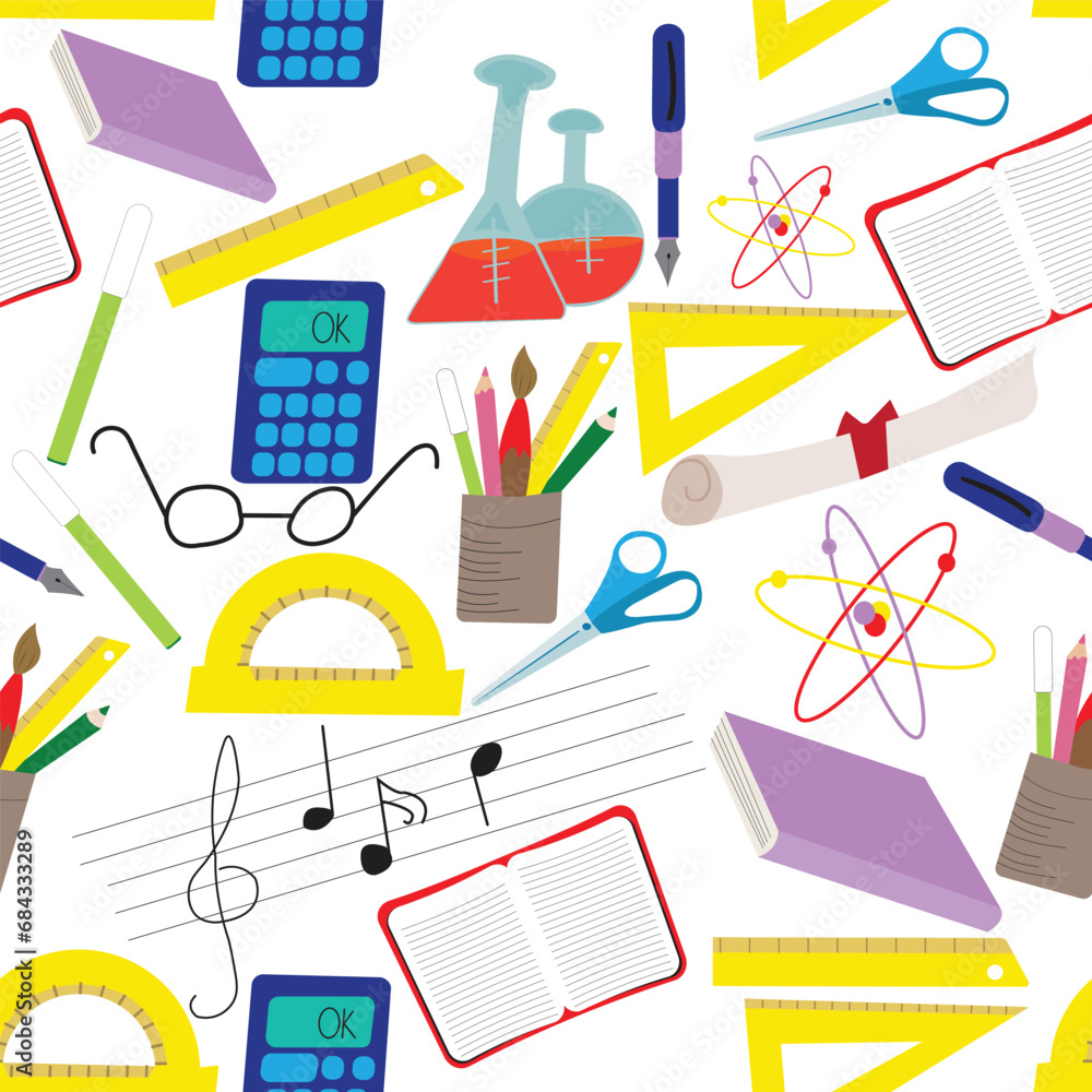 School related objects seamless pattern School related objects seamless pattern