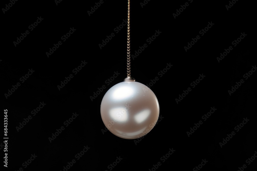 A white pearl suspended from a delicate gold chain. Perfect for jewelry advertisements or elegant designs. A white pearl suspended from a delicate gold chain. Perfect for jewelry advertisements or elegant designs.