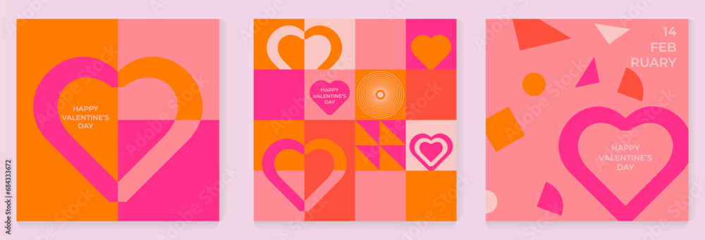 Modern design templates of Valentines day, posters, covers set. Trendy minimalist aesthetic with gradient graphic backgrounds. Red, pale pink, blue purple vibrant colors on white. Modern design templates of Valentines day, posters, covers set. Trendy minimalist aesthetic with gradient graphic backgrounds. Red, pale pink, blue purple vibrant colors on white.