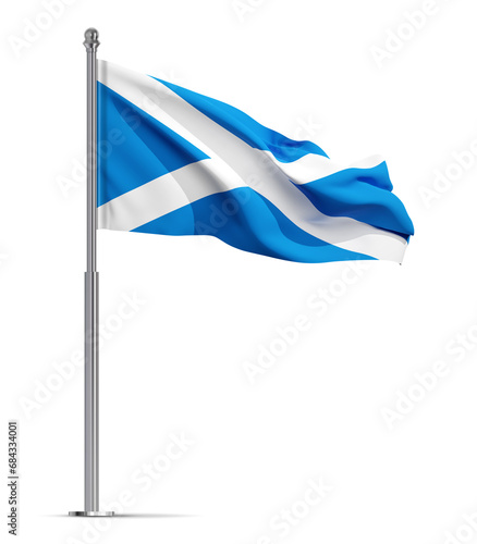 Scotland flag isolated on white background photo