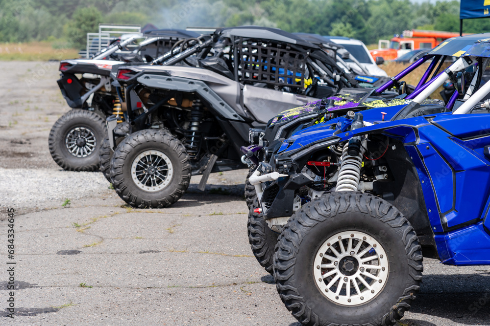 Cool view of active UTV at summer. Extreme ride on 4x4 Cool view of active UTV at summer. Extreme ride on 4x4