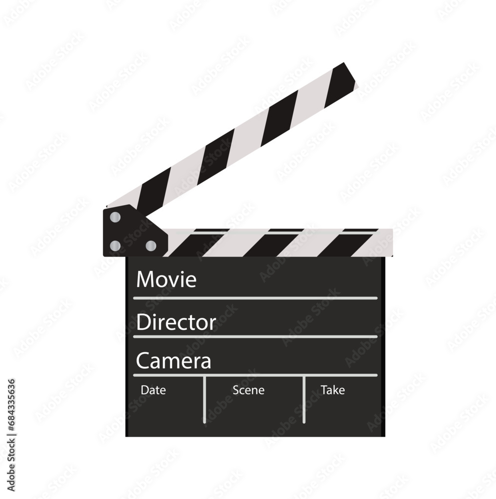 movie clapper board vector icon stock illustration