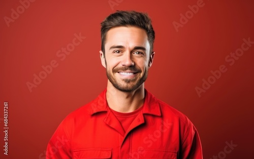 Smiling handsome auto mechanic