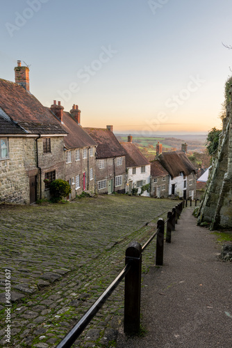 View from the top of Gold Hill in Shaftesbury photo