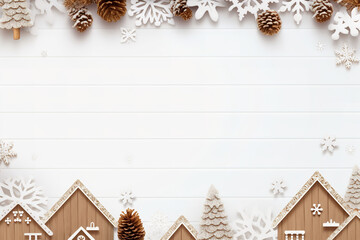 Christmas theme border middle is white and empty white color
